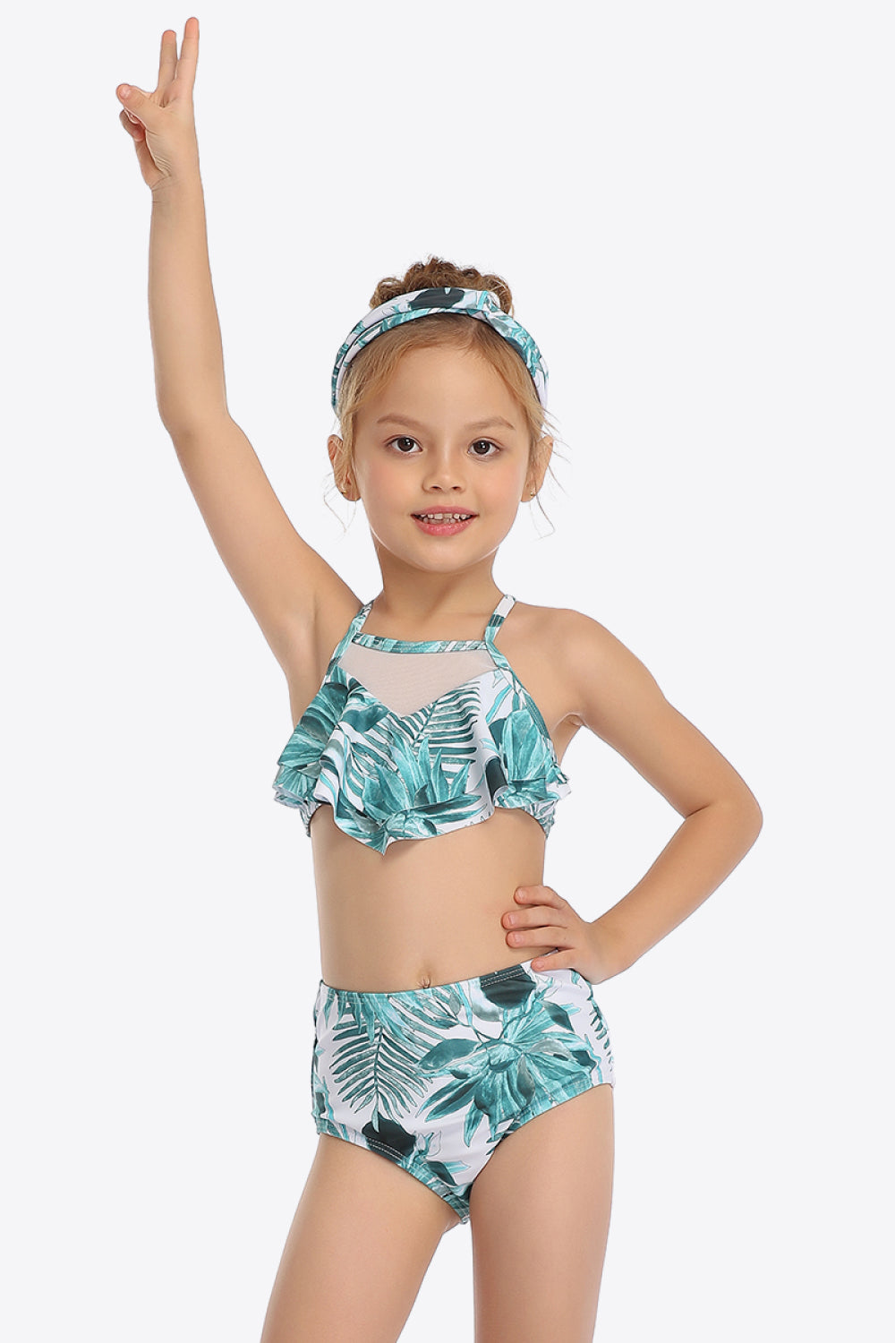 PREORDER- Botanical Print Ruffled Two-Piece Swim Set