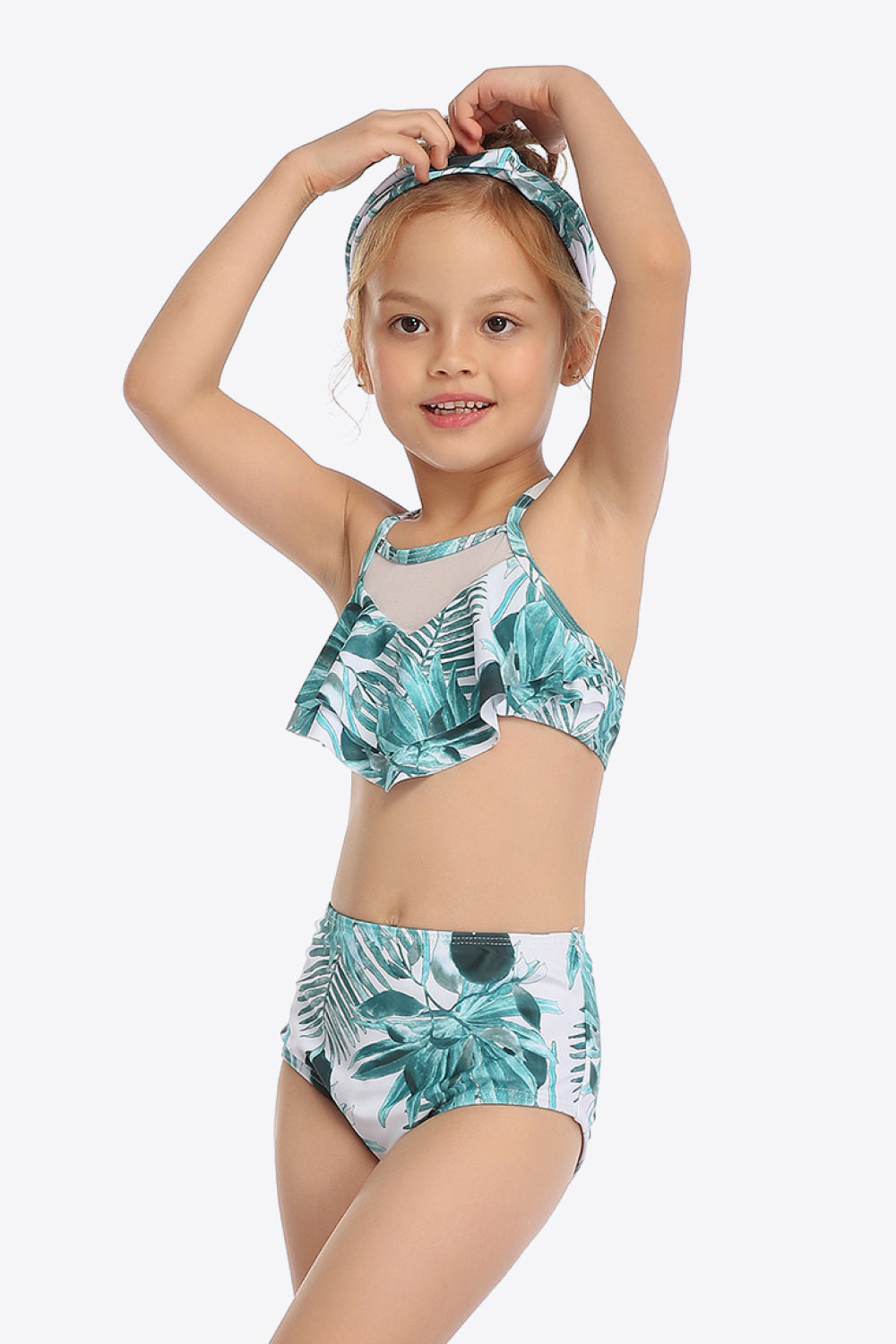 PREORDER- Botanical Print Ruffled Two-Piece Swim Set