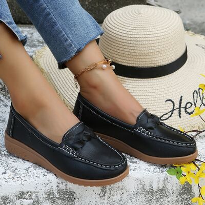 PREORDER- Weave Wedge Heeled Loafers