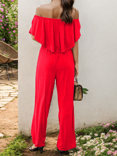 PREORDER- Off-Shoulder Wide Leg Jumpsuit