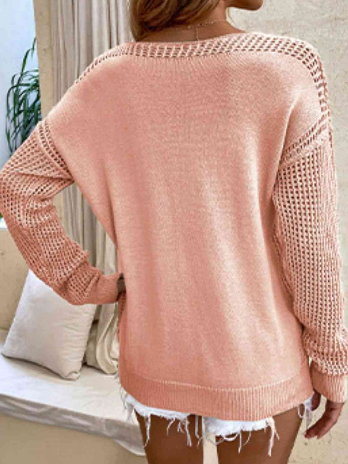 PREORDER- Openwork V-Neck Sweater