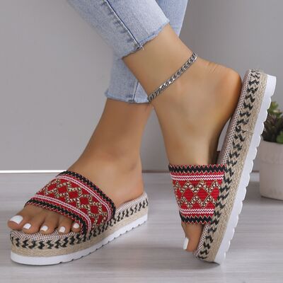 PREORDER- Geometric Weave Platform Sandals