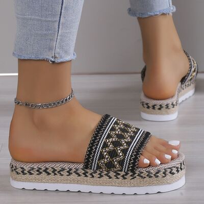 PREORDER- Geometric Weave Platform Sandals