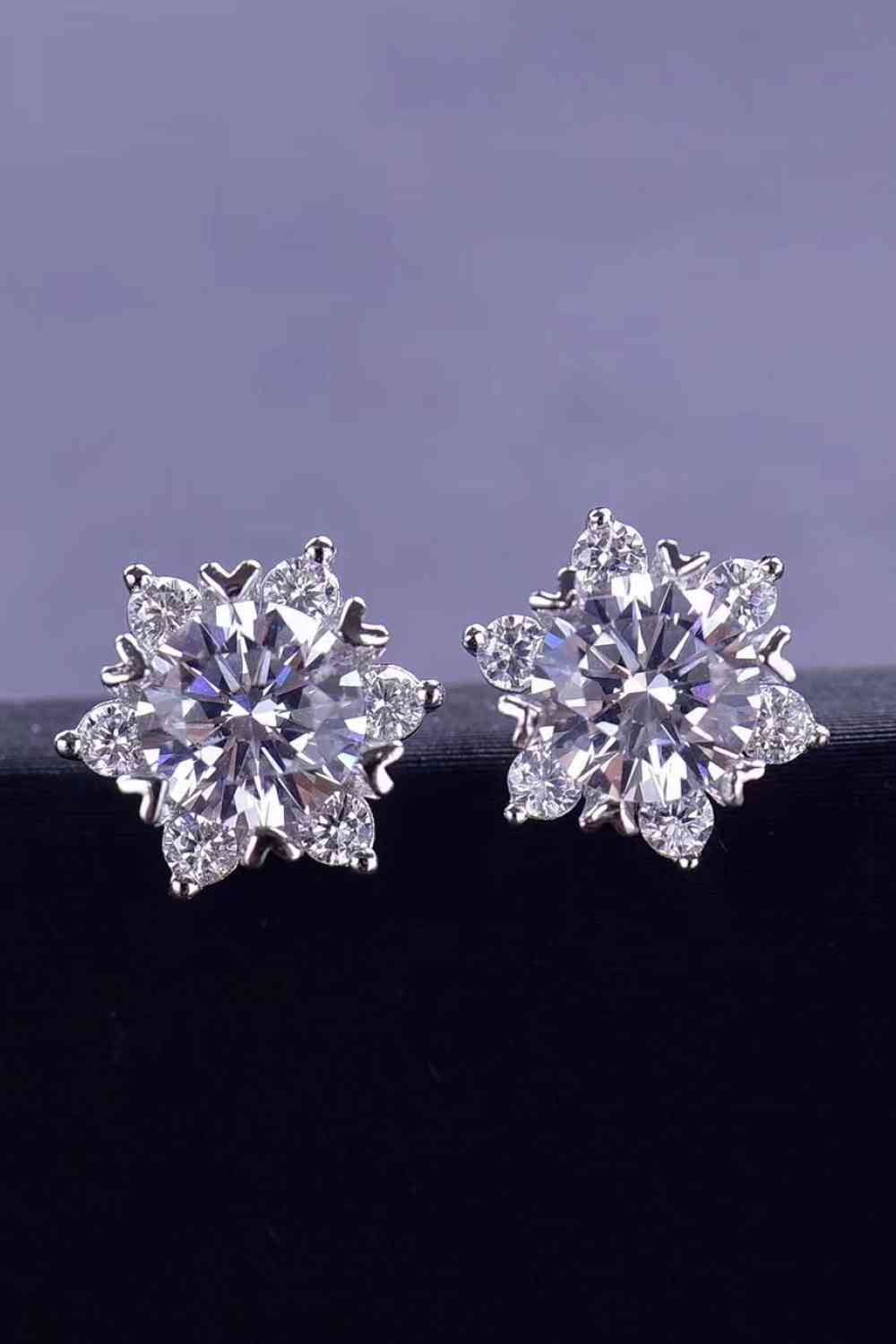 PREORDER- 2 Carat Moissanite Floral Stud Earrings