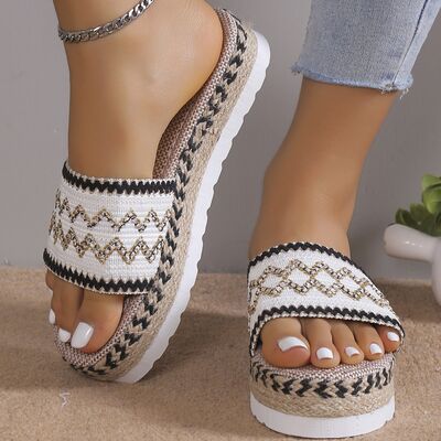 PREORDER- Geometric Weave Platform Sandals