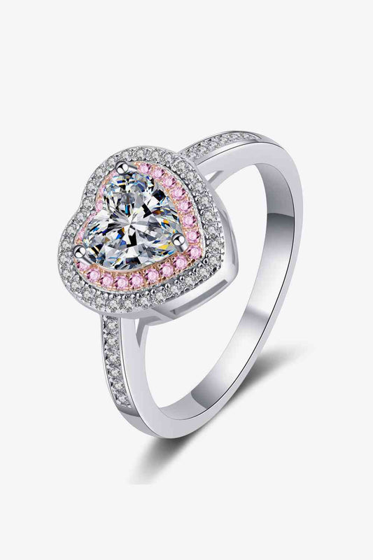 PREORDER- 1 Carat Moissanite Heart 925 Sterling Silver Ring