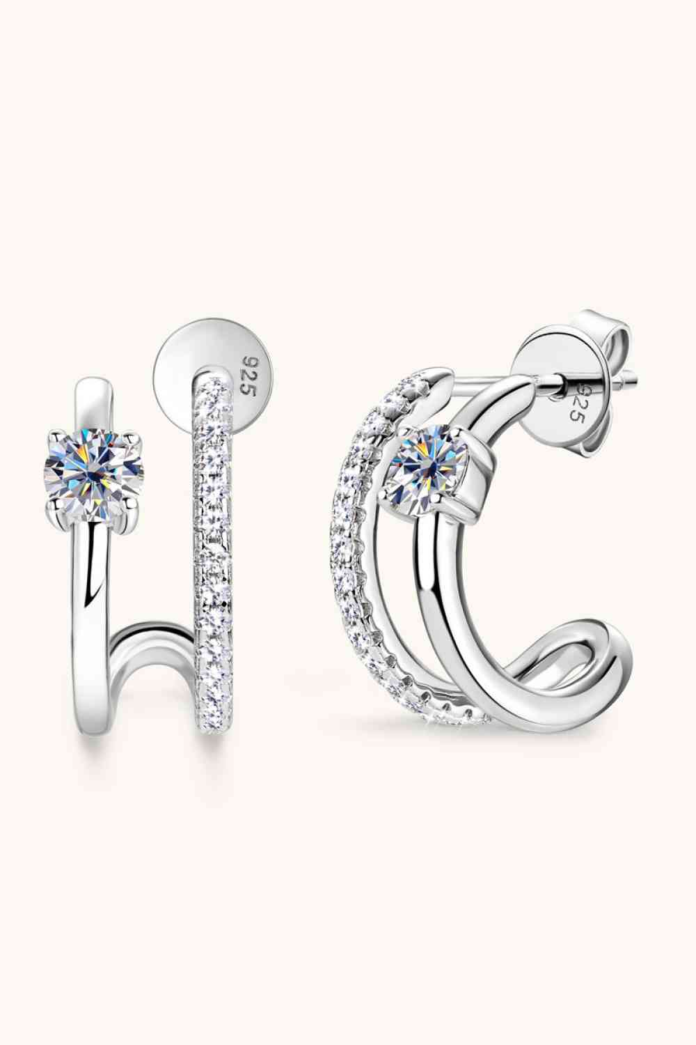 PREORDER- Moissanite 925 Sterling Silver C-Hoop Earrings