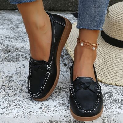 PREORDER- Weave Wedge Heeled Loafers