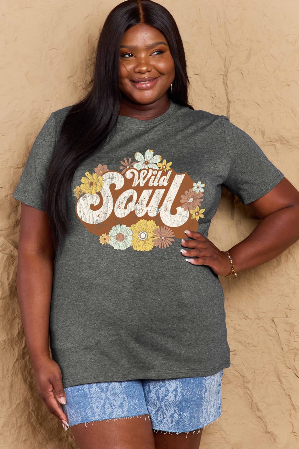 PREORDER- Simply Love Full Size WILD SOUL Graphic Cotton T-Shirt