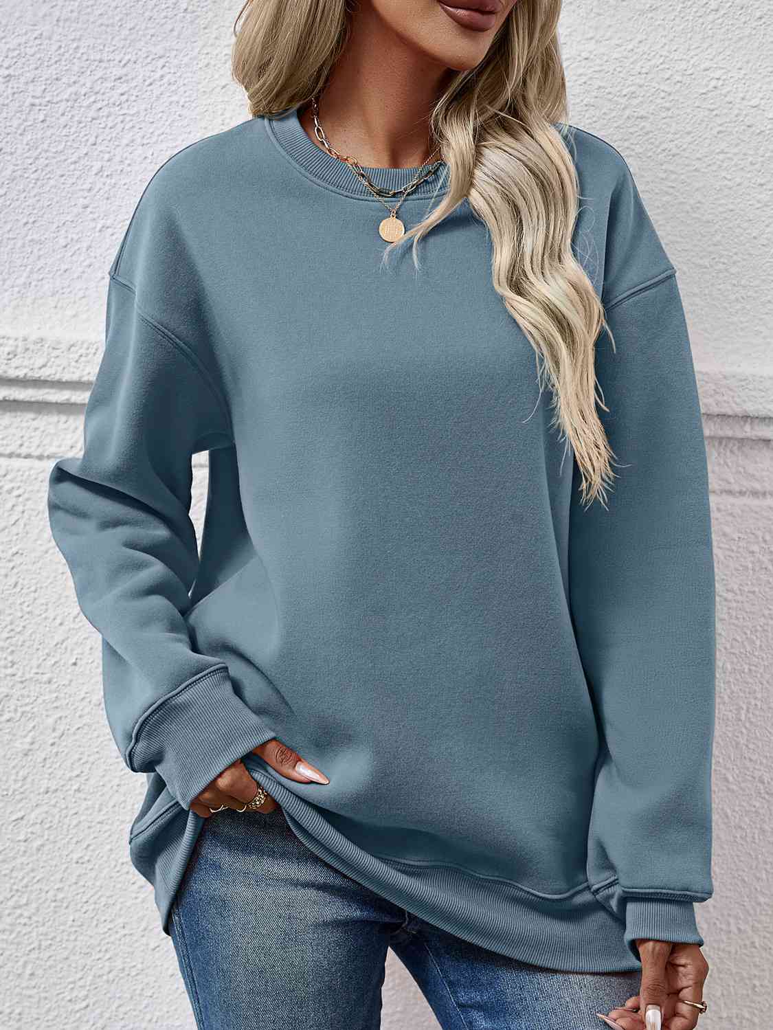 PREORDER- Round Neck Long Sleeve Sweatshirt