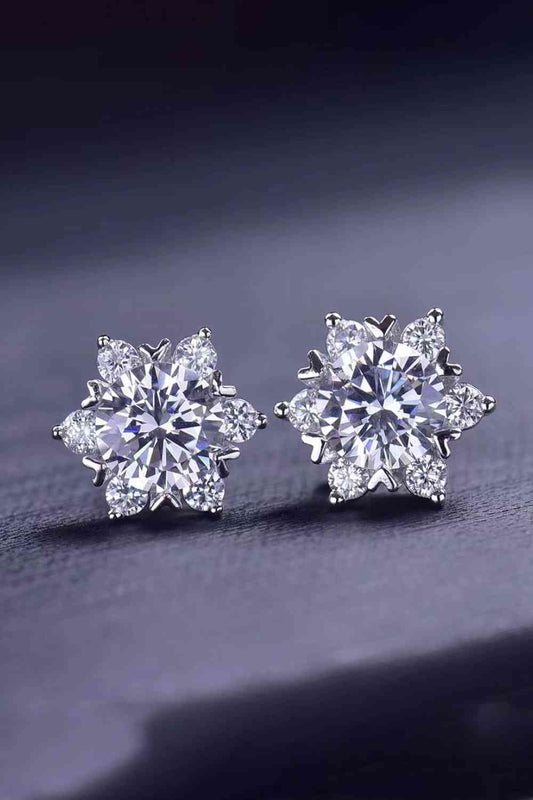 PREORDER- 2 Carat Moissanite Floral Stud Earrings