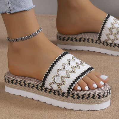 PREORDER- Geometric Weave Platform Sandals