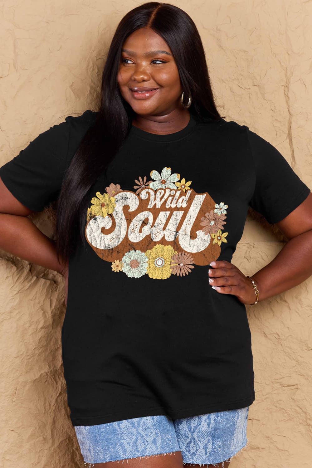 PREORDER- Simply Love Full Size WILD SOUL Graphic Cotton T-Shirt