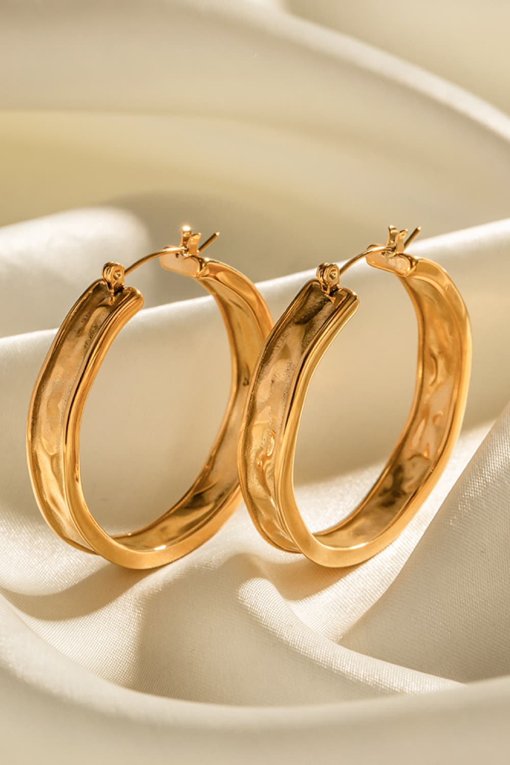 PREORDER- Hammered Stainless Steel Hoop Earrings