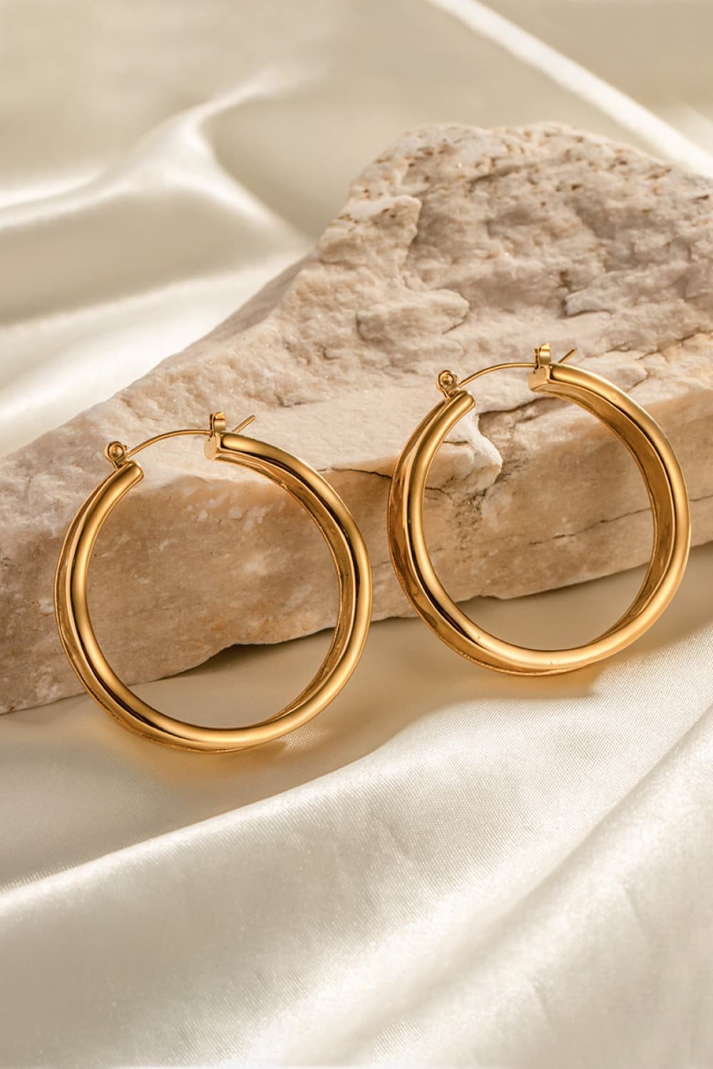 PREORDER- Hammered Stainless Steel Hoop Earrings