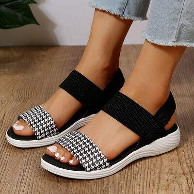 PREORDER- PU Leather Open Toe Low Heel Sandals