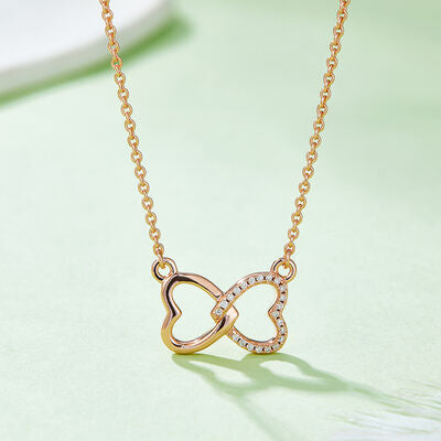 PREORDER- Moissanite 925 Sterling Sliver Heart Bow Necklace