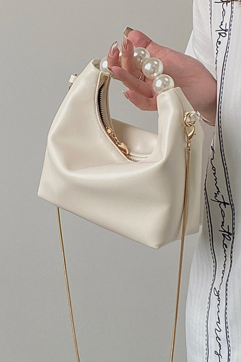 PREORDER- Adored PU Leather Pearl Handbag