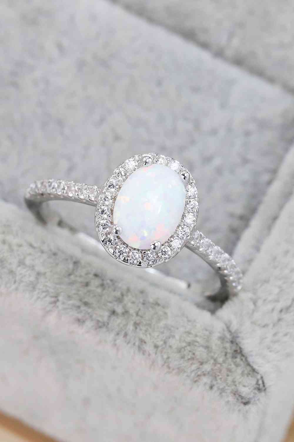 PREORDER- Opal 925 Sterling Silver Halo Ring