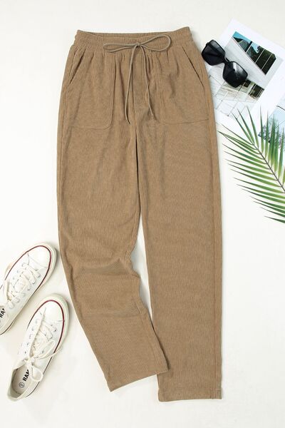 PREORDER- Drawstring Straight Pants with Pockets