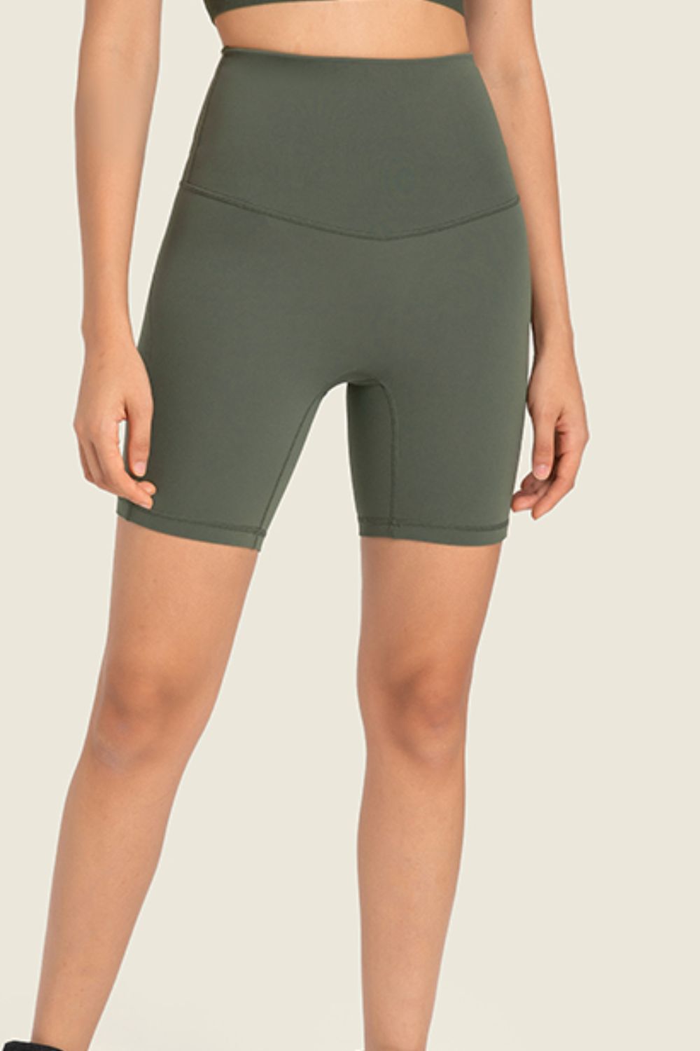 PREORDER- Seamless High-Rise Wide Waistband Biker Shorts