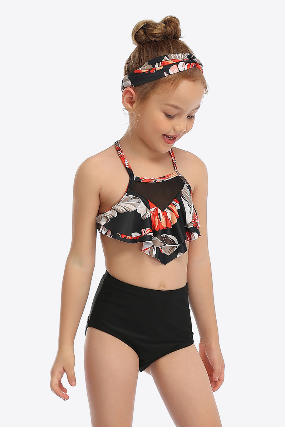 PREORDER- Botanical Print Ruffled Two-Piece Swim Set