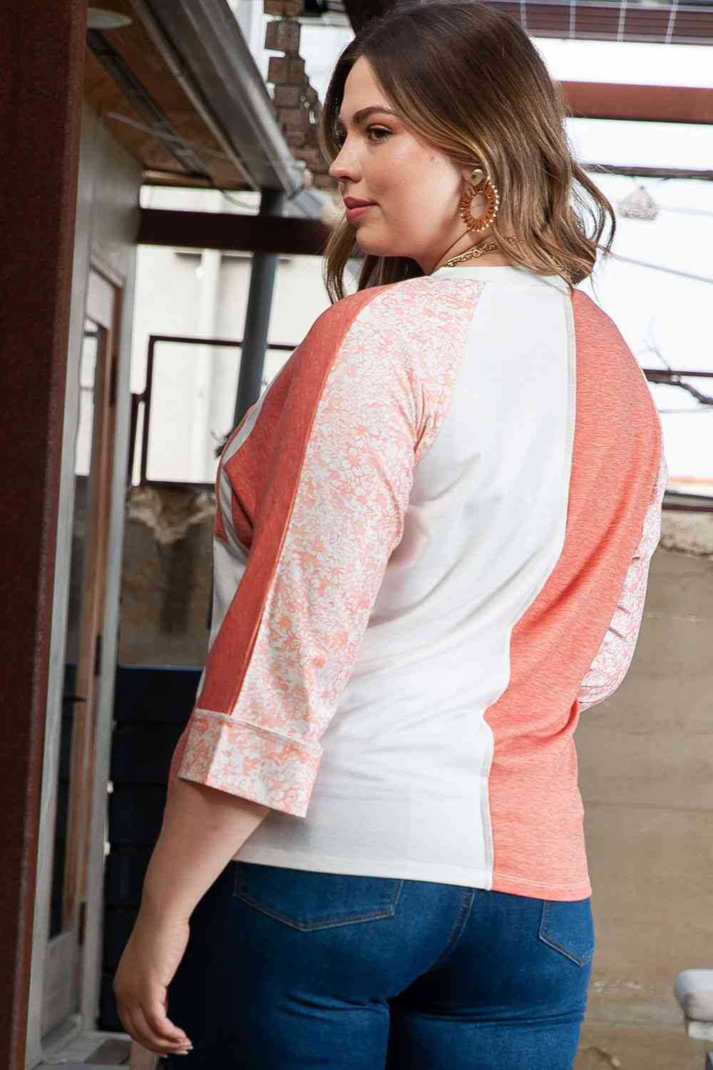 PREORDER- Plus Size Two Tone Top