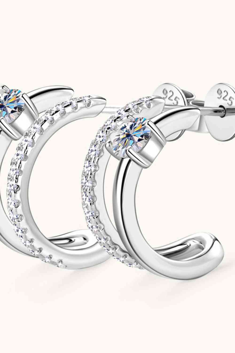 PREORDER- Moissanite 925 Sterling Silver C-Hoop Earrings