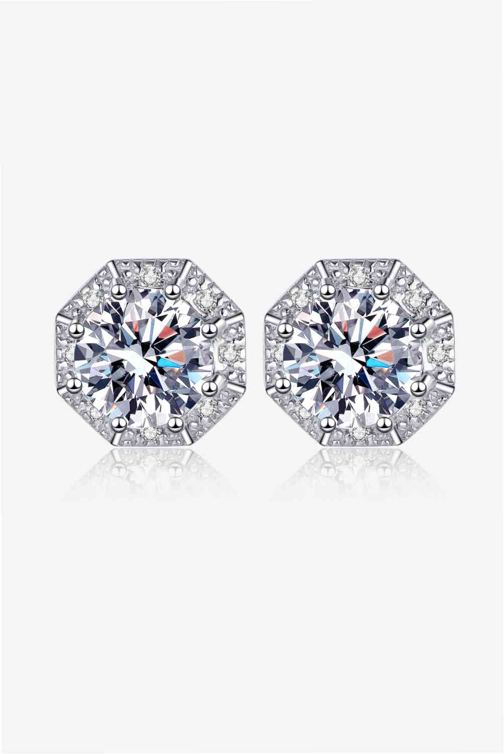 PREORDER- 2 Carat Moissanite 925 Sterling Silver Stud Earrings