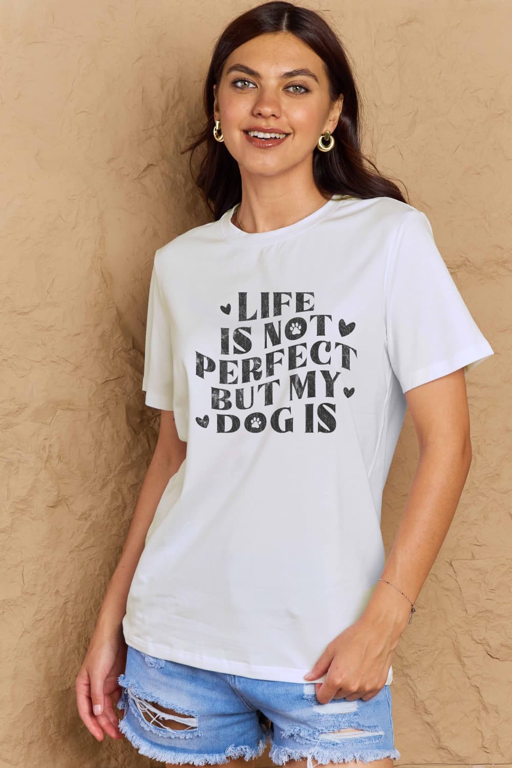 PREORDER- Simply Love Full Size Dog Slogan Graphic Cotton T-Shirt