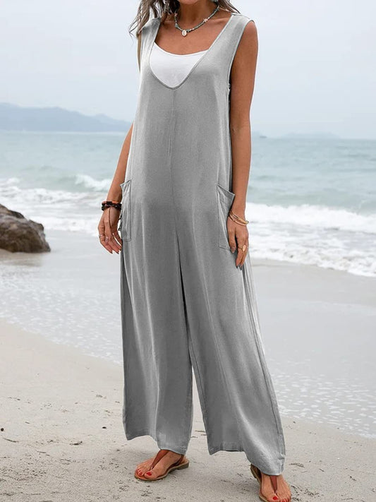 PREORDER- Full Size Wide Strap Jumpsuit with Pockets