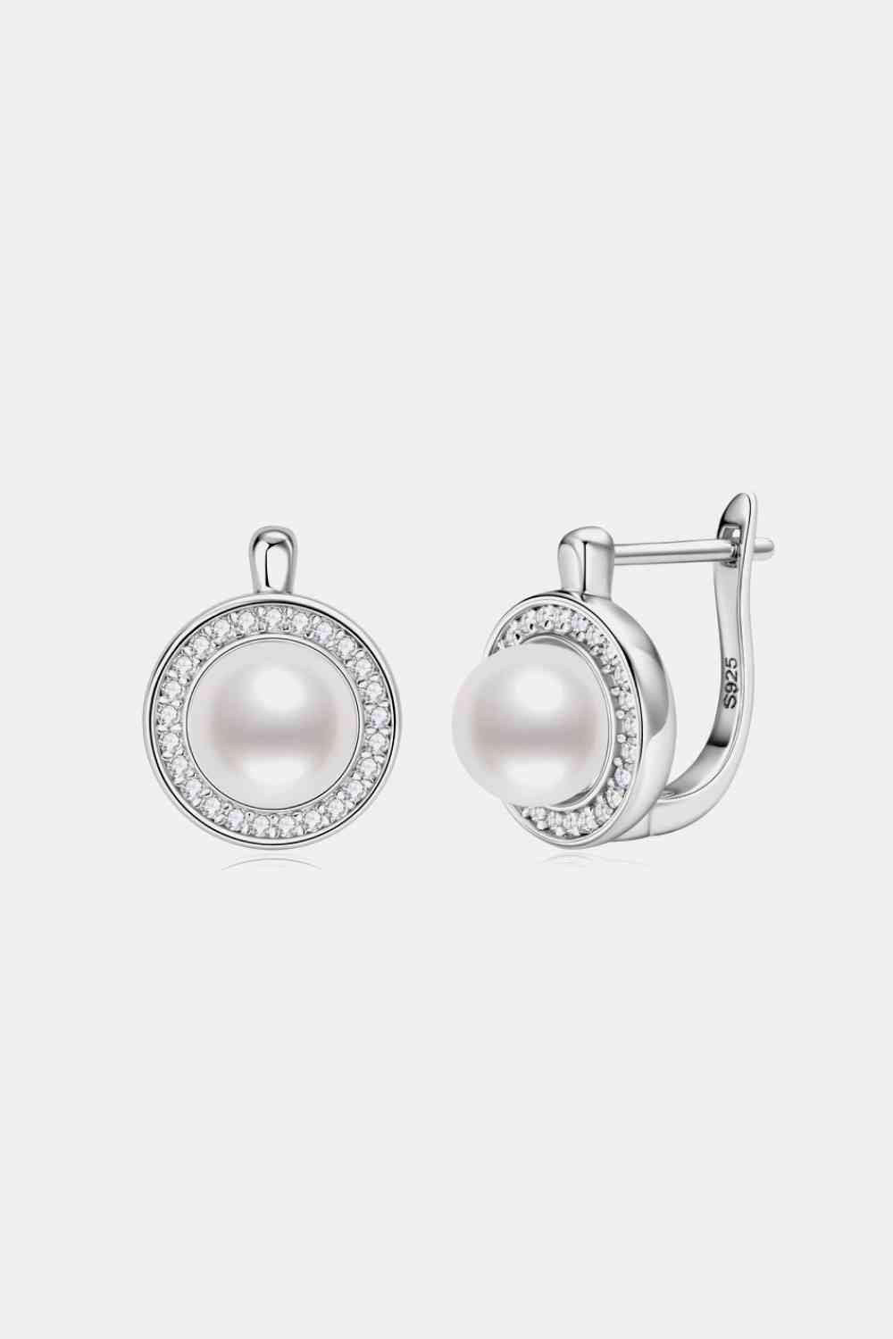 PREORDER- Moissanite Pearl 925 Sterling Silver Earrings