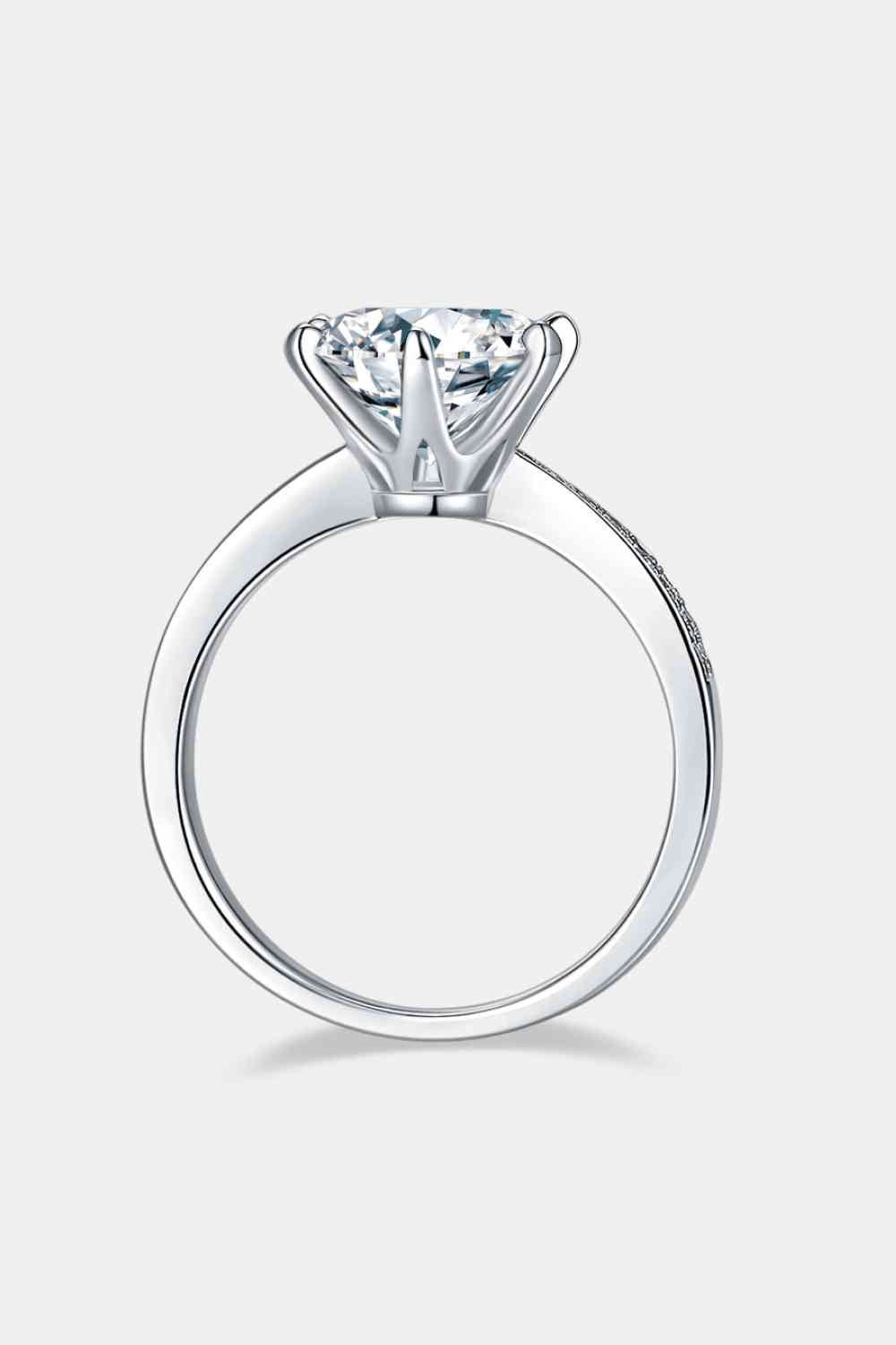 PREORDER- 3 Carat Moissanite Side Stone Ring