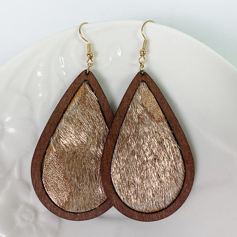 PREORDER- Teardrop Shape Wooden Dangle Earrings