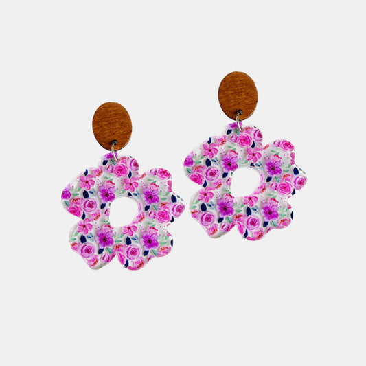 PREORDER- Flower Shape Acrylic Dangle Earrings
