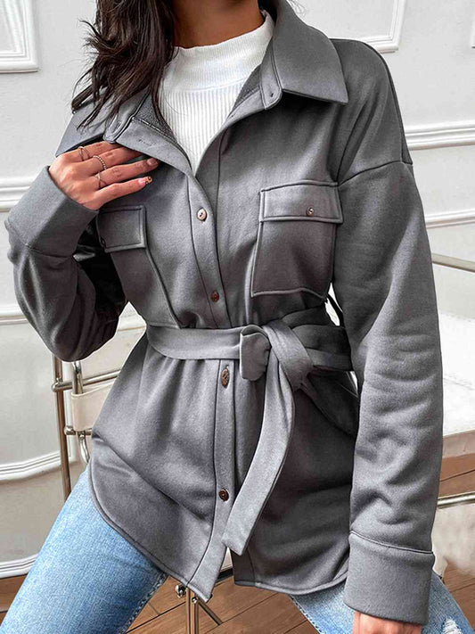 PREORDER- Button Down Dropped Shoulder Coat