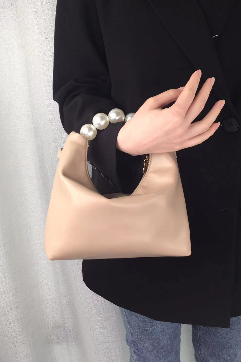 PREORDER- Adored PU Leather Pearl Handbag