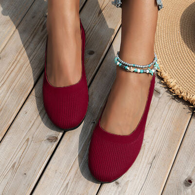 PREORDER- Round Toe Knit Ballet Flats