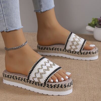 PREORDER- Geometric Weave Platform Sandals