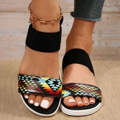 PREORDER- PU Leather Open Toe Low Heel Sandals