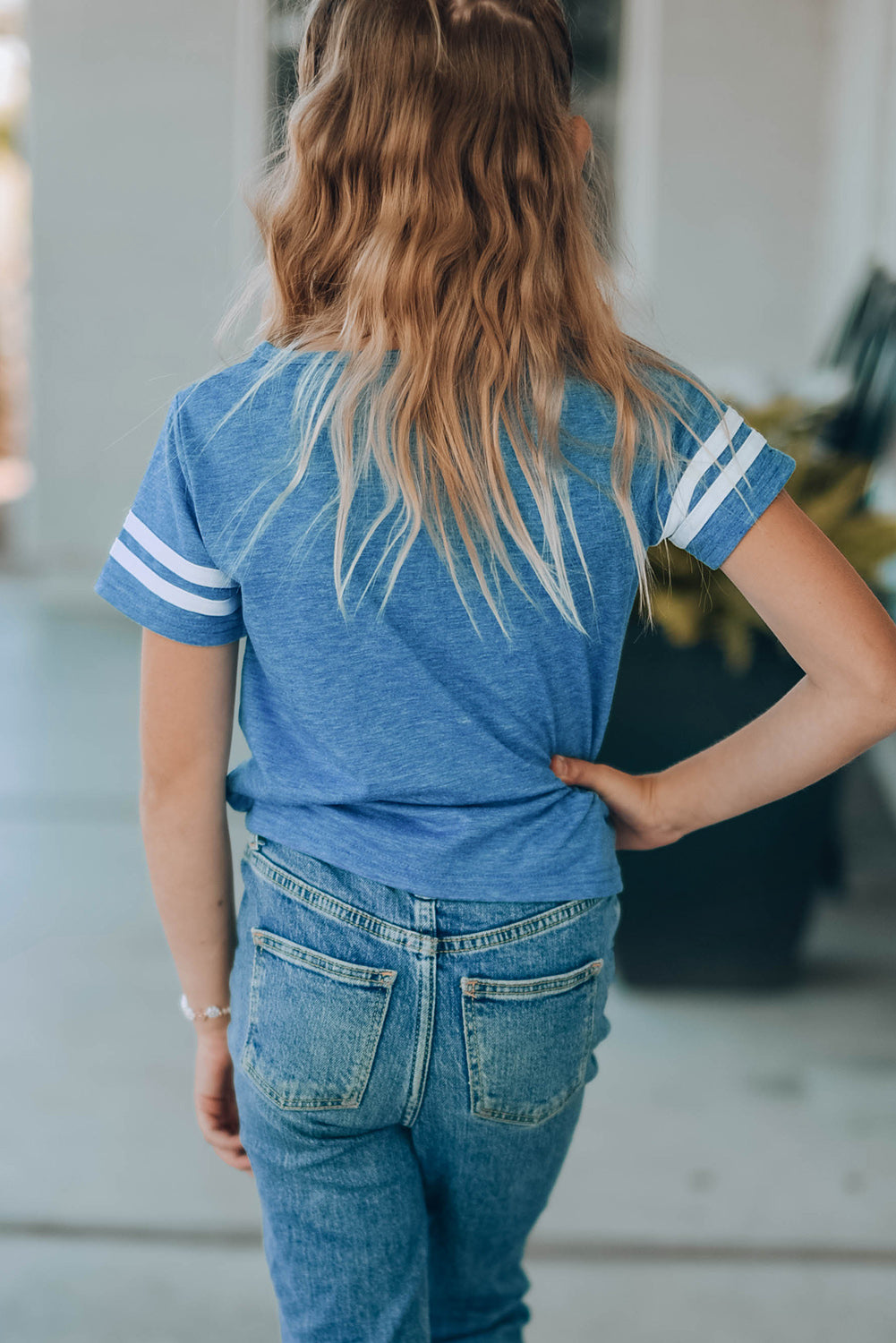 PREORDER- Girls Striped Tie Front T-Shirt