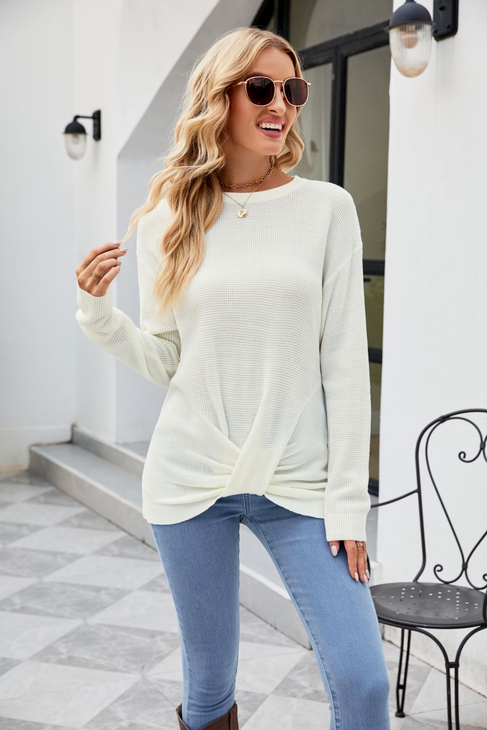PREORDER- Twisted Round Neck Sweater