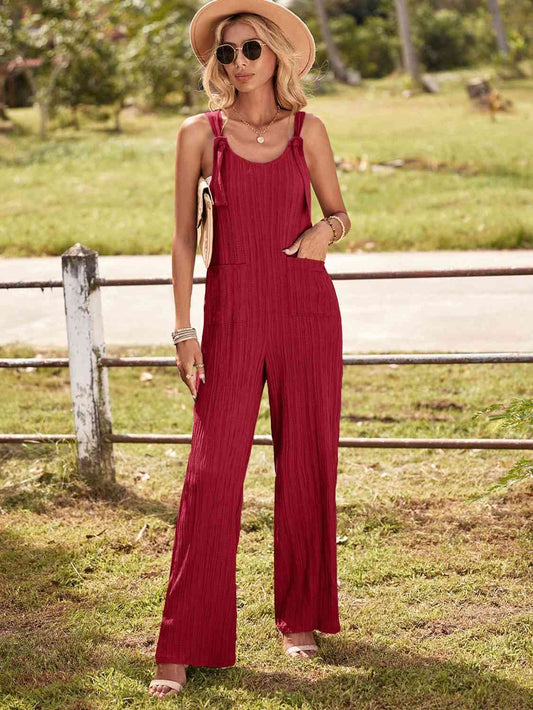 PREORDER- Round Neck Sleeveless Jumpsuit with Pockets