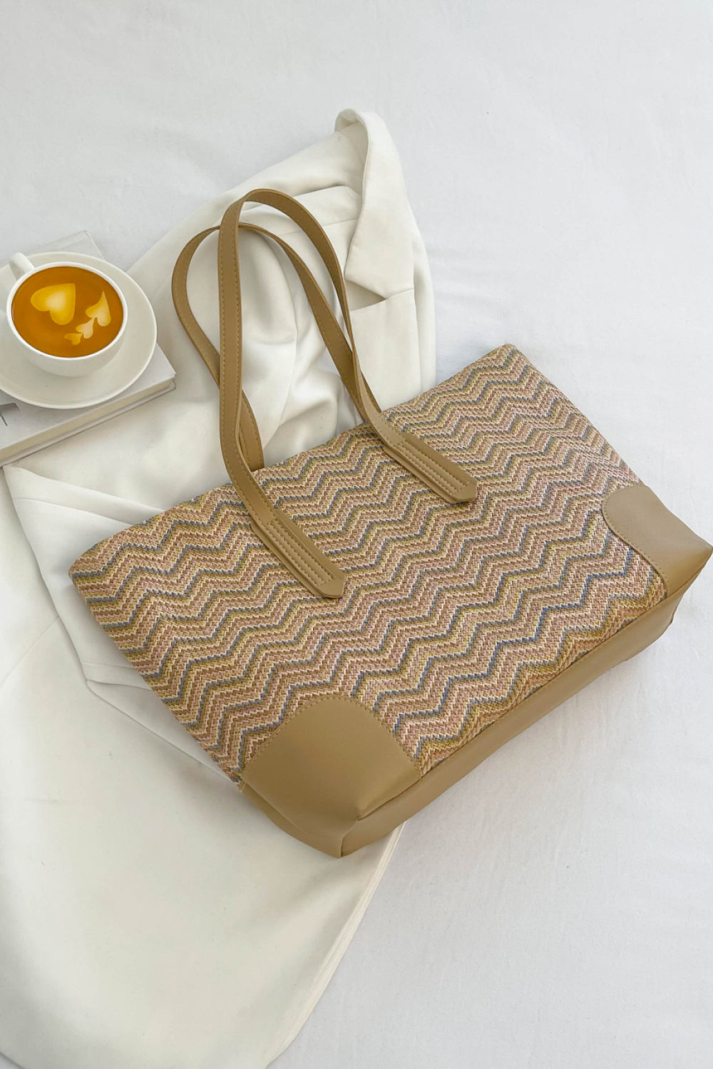 PREORDER- Chevron Straw Tote Bag