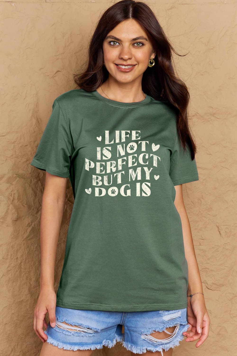 PREORDER- Simply Love Full Size Dog Slogan Graphic Cotton T-Shirt