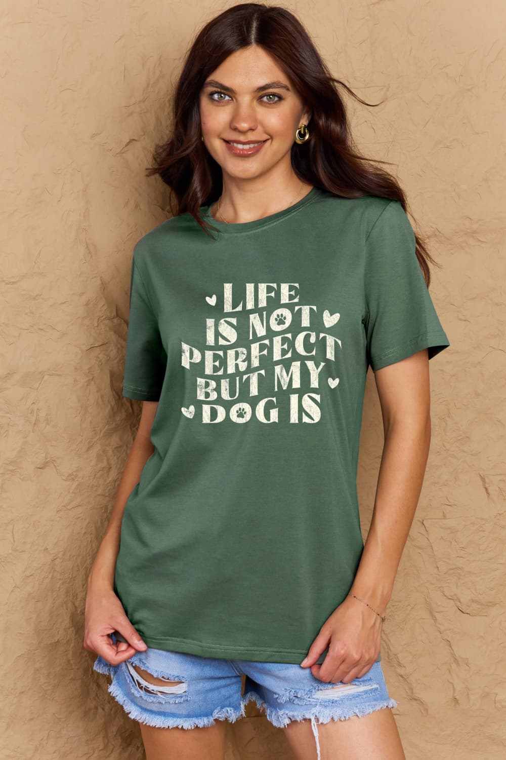 PREORDER- Simply Love Full Size Dog Slogan Graphic Cotton T-Shirt