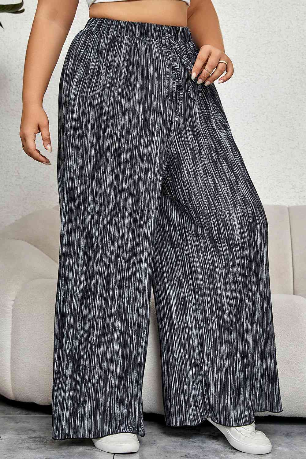 PREORDER- Plus Size High Waist Wide Pants