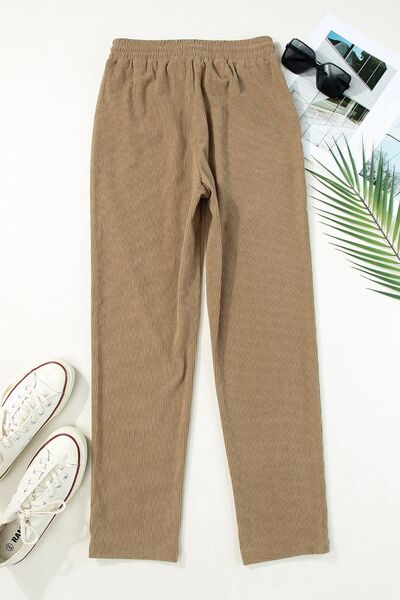 PREORDER- Drawstring Straight Pants with Pockets