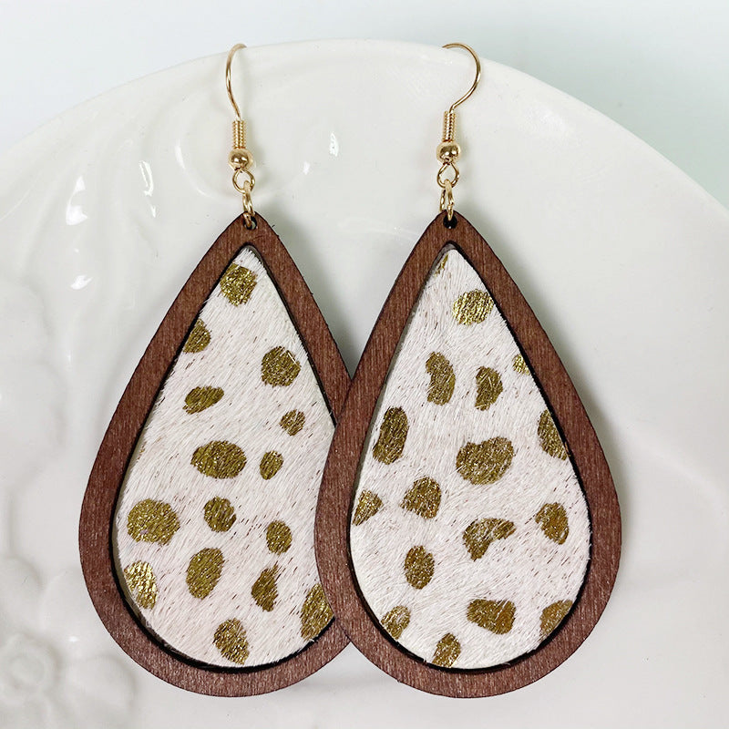 PREORDER- Teardrop Shape Wooden Dangle Earrings