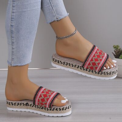 PREORDER- Geometric Weave Platform Sandals